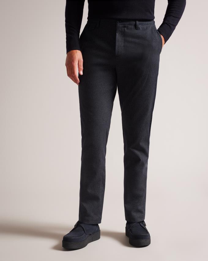 Pantalon Ted Baker Camburn Fit Yarn Dyed Bleu Marine Homme | PRB-39051317